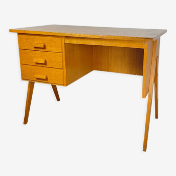 Bureau pieds compas en chêne, 1950