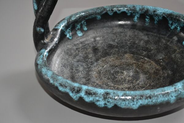 Coupe, panier tressé Accolay bleu turquoise