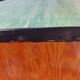 Mado wooden buffet, green and black tray, vintage.