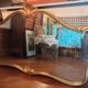 Old large golden mirror