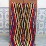 Boucherouite vintage Moroccan rug, Azilal berber area rug