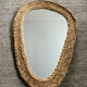 Woven wicker mirror from the 1960s