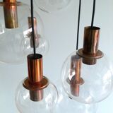 Large Copper & Glass Pendant Lamp from Raak, 1960s