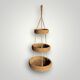 Vintage natural rush three-tier hanging basket