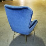 Armchair wingchair shepherdess 50s 60 blue