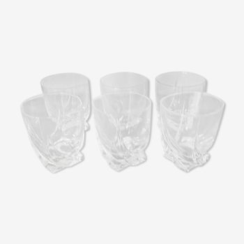 Set of 6 french cristalleries royales de champagne tumbler/whiskey glasses