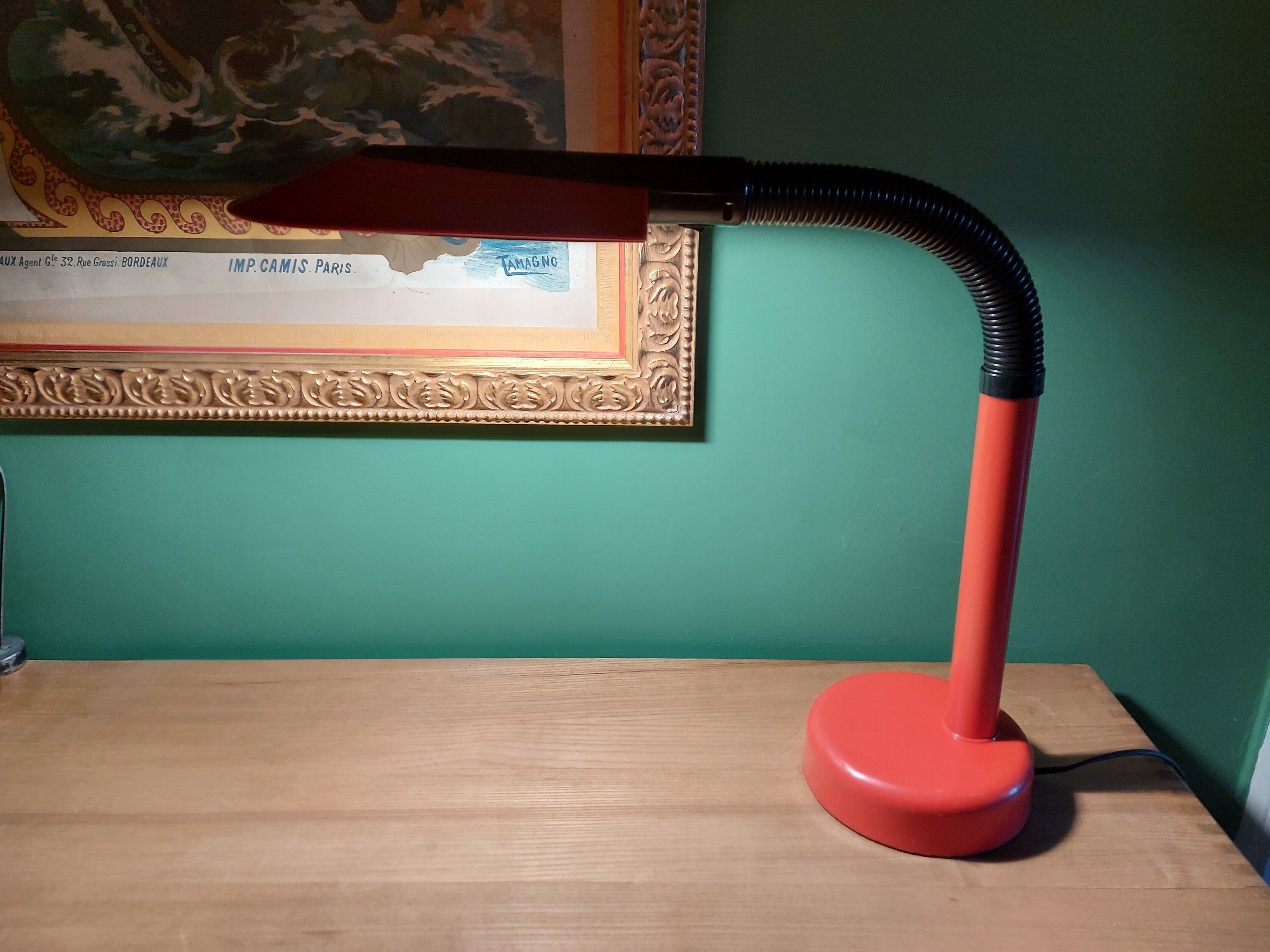 Red lamp annees 70's scandinavian design , fagerhults ( sweden )