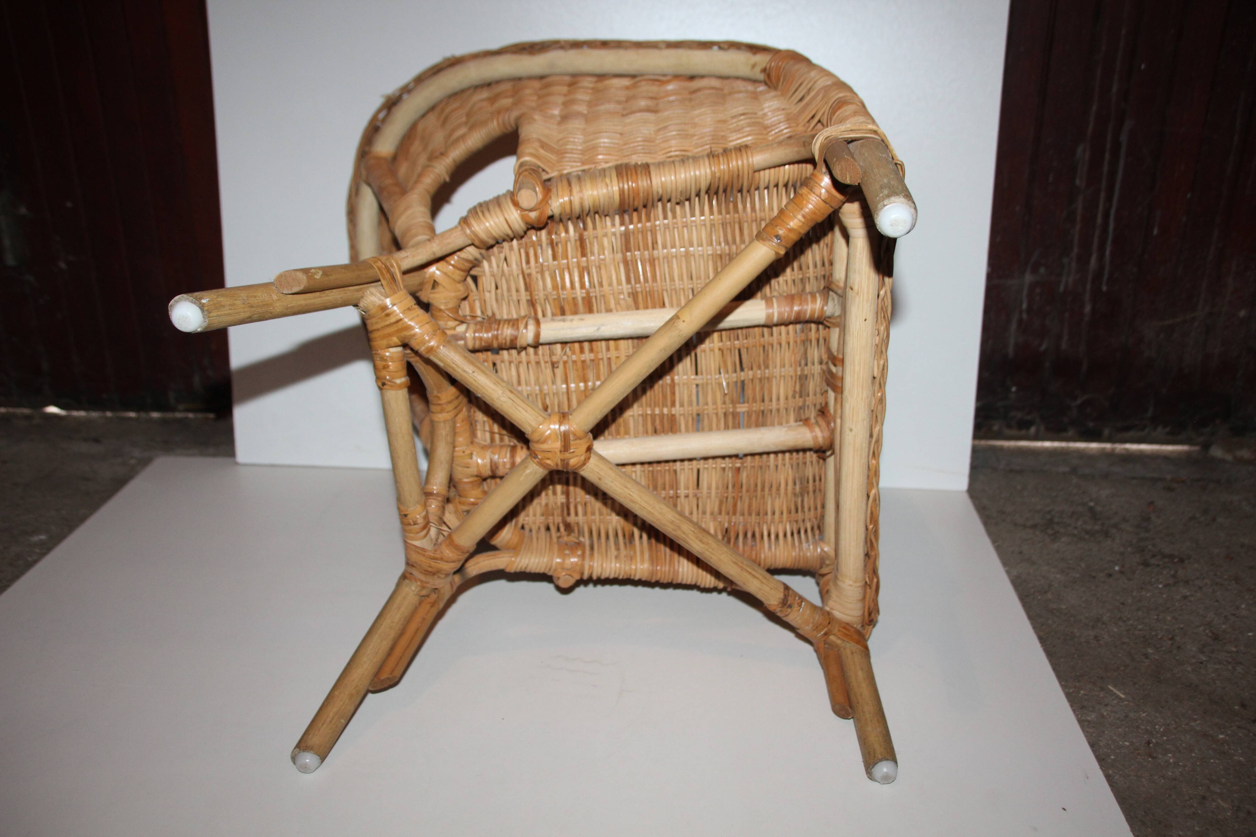 Small rattan armchair Children's chair Doll