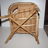 Petit fauteuil en rotin Chaise d'enfant Poupée