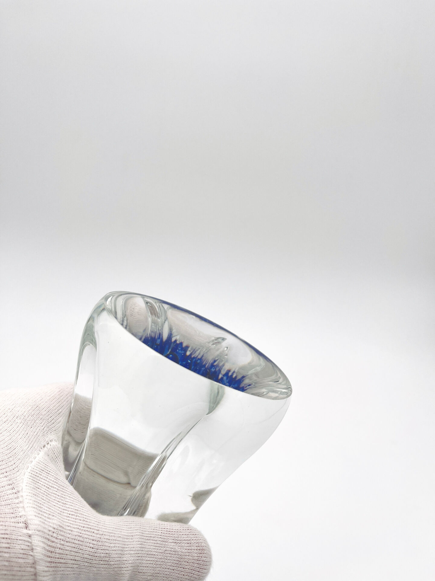Sculptural vase - Josef Hospodka Chribska - Sommerso Blue - 1960