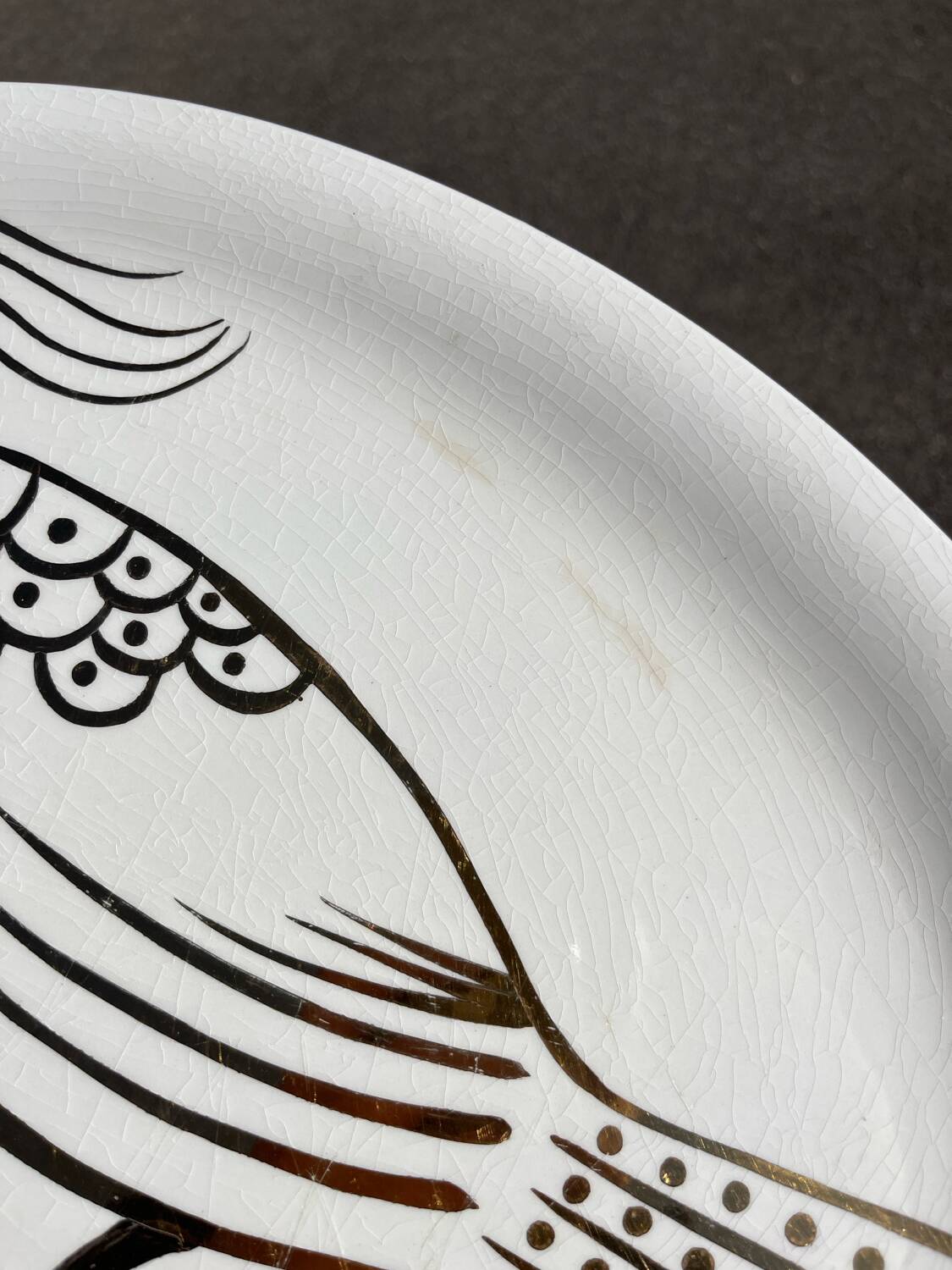 2 large vintage Robert Picault ceramic earthenware dishes