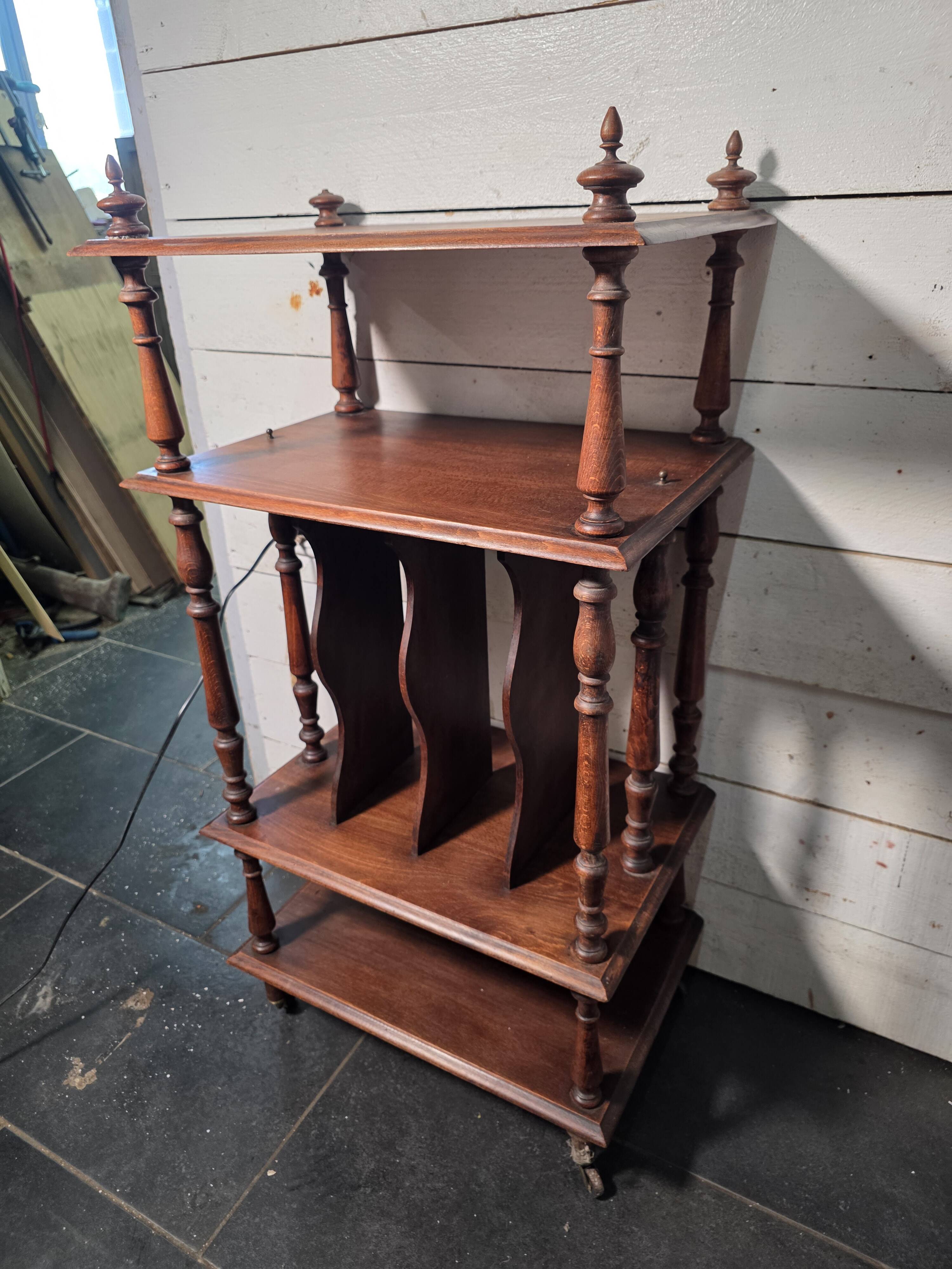 Antique walnut music cabinet