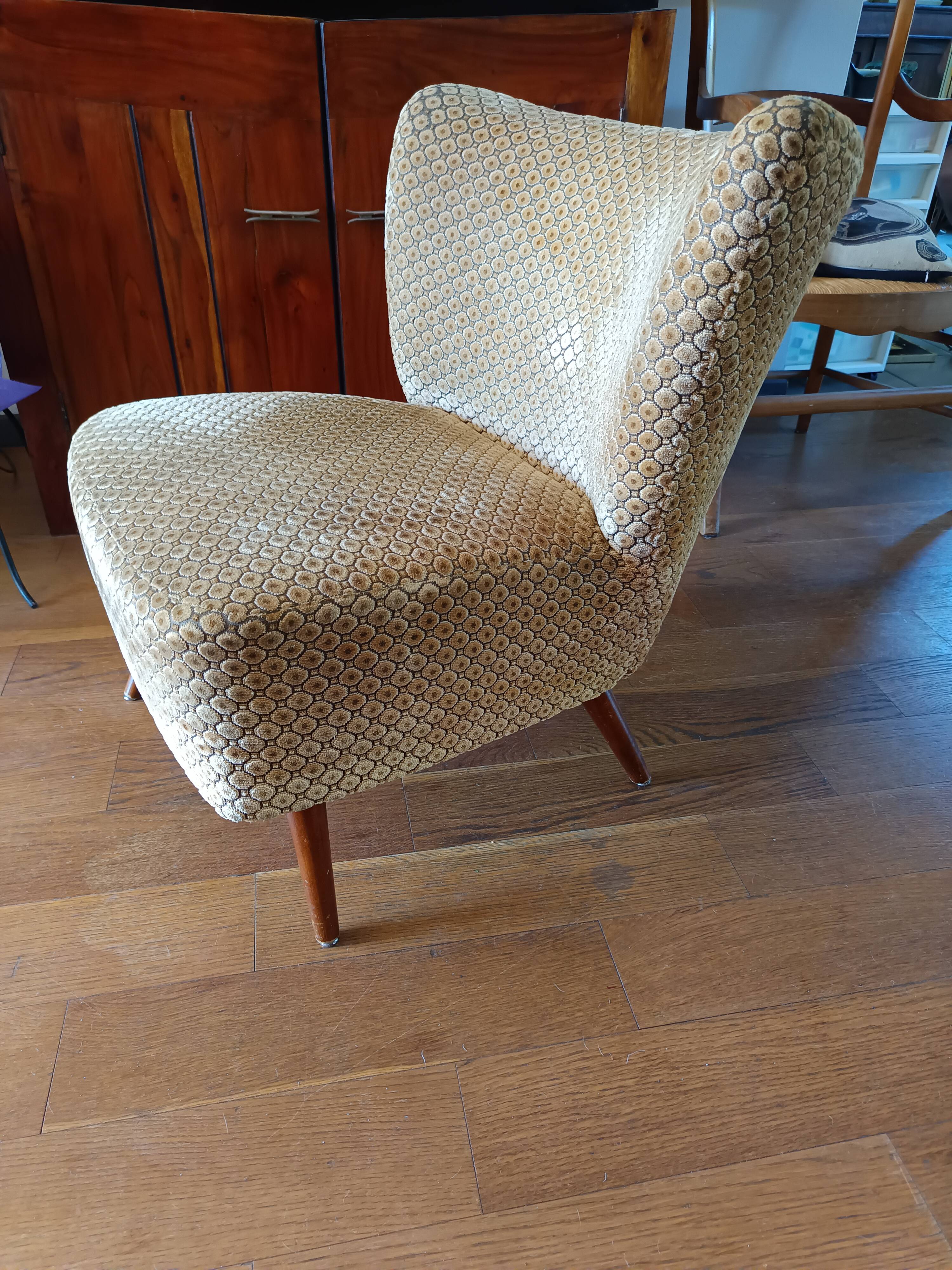 Vintage cocktail armchair from the 50s/60s – modernist Scandinavian style
