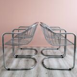 Ensemble de 4 chaises à manger chrome