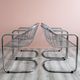 Set of 4 chrome wire dining chairs