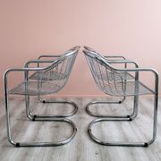Ensemble de 4 chaises à manger chrome