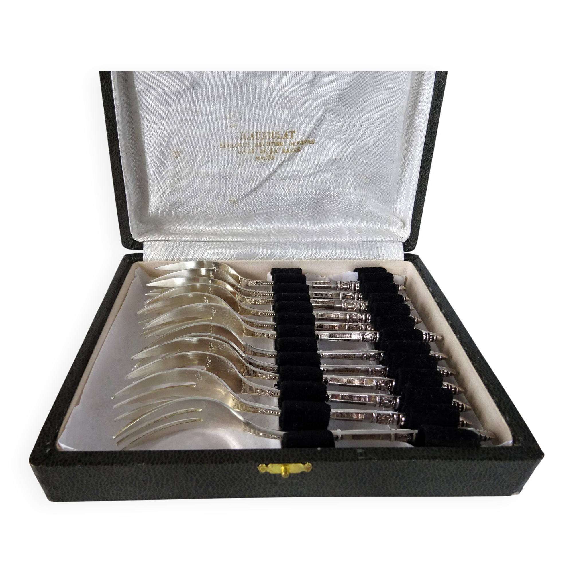 Set of 12 Ercuis silver-plated cake forks