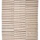 210x300 cm Natural Turkish Kilim, Striped white and brown kilim carpet