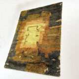 Tapis abstrait scandinave multicolore à poils hauts rya, suède, années 1960