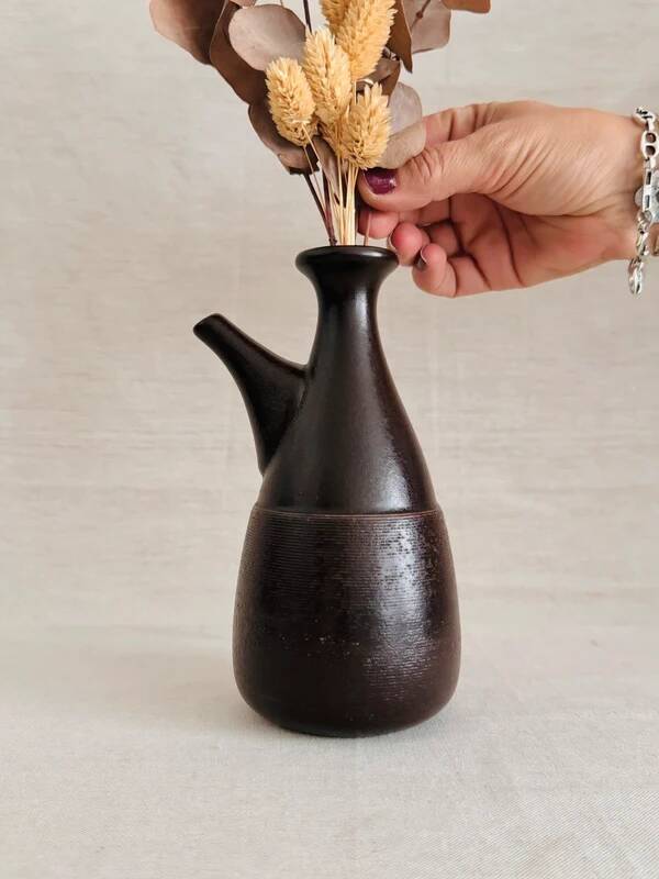 Pichet, vase vintage en grès texturé par Franco Pozzi