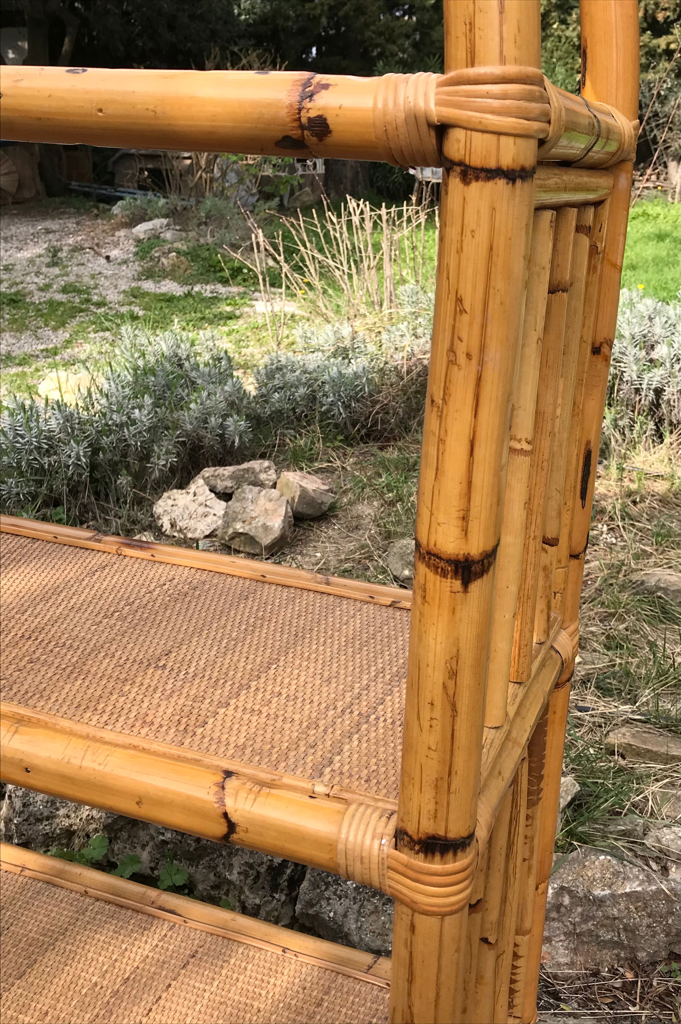 Vintage rattan library