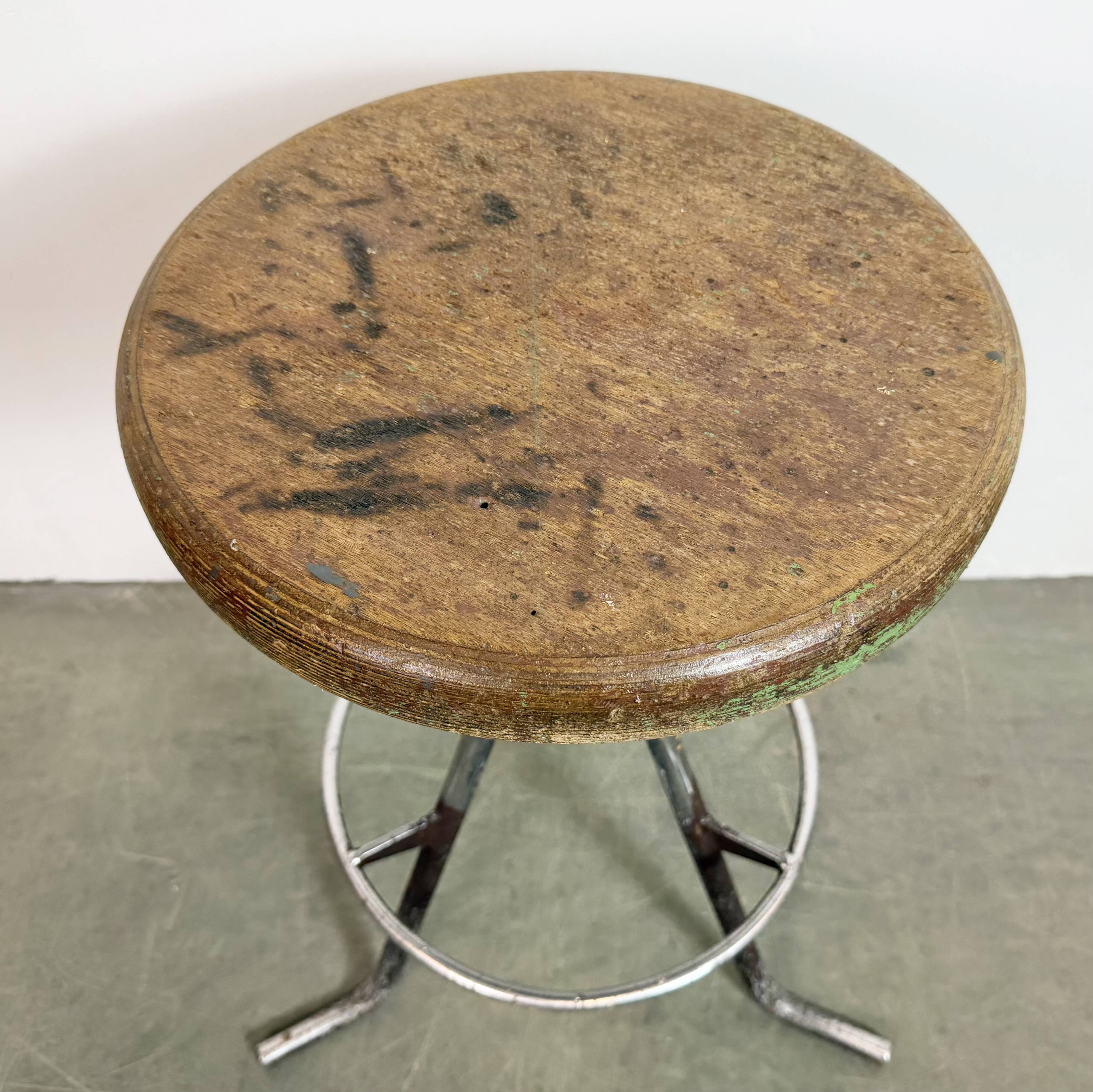 Grey Industrial Workshop Stool, 1960s