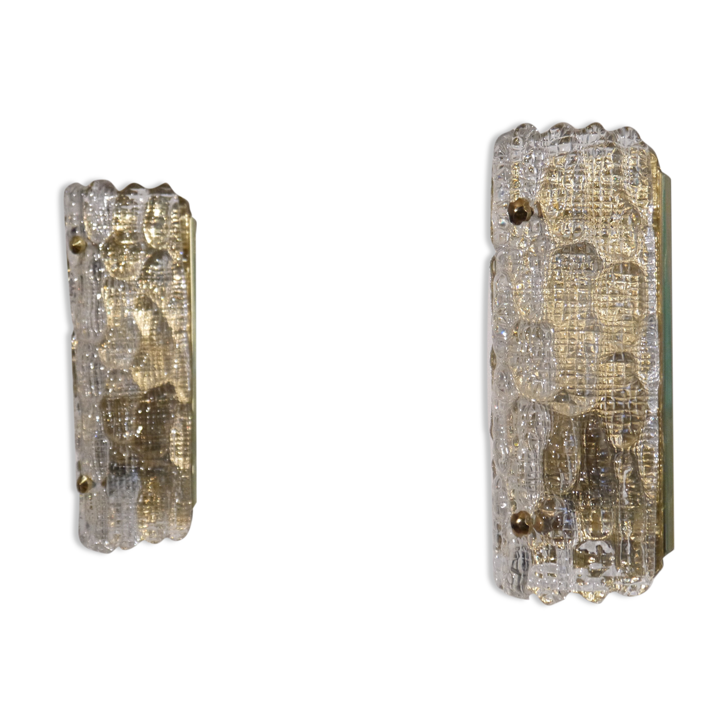 Pair of crystal wall lamps by Carl Fagerlund for Orrefors