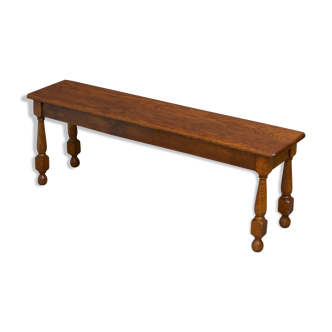 Early XXth Century Solid Oak Bench