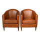 Pair of Solange club armchairs in sheepskin leather – reproduction