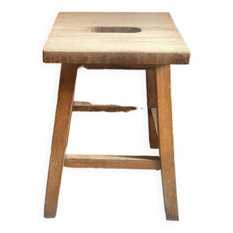 Vintage solid oak stool