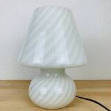 Lampe champignon Murano blanche 70