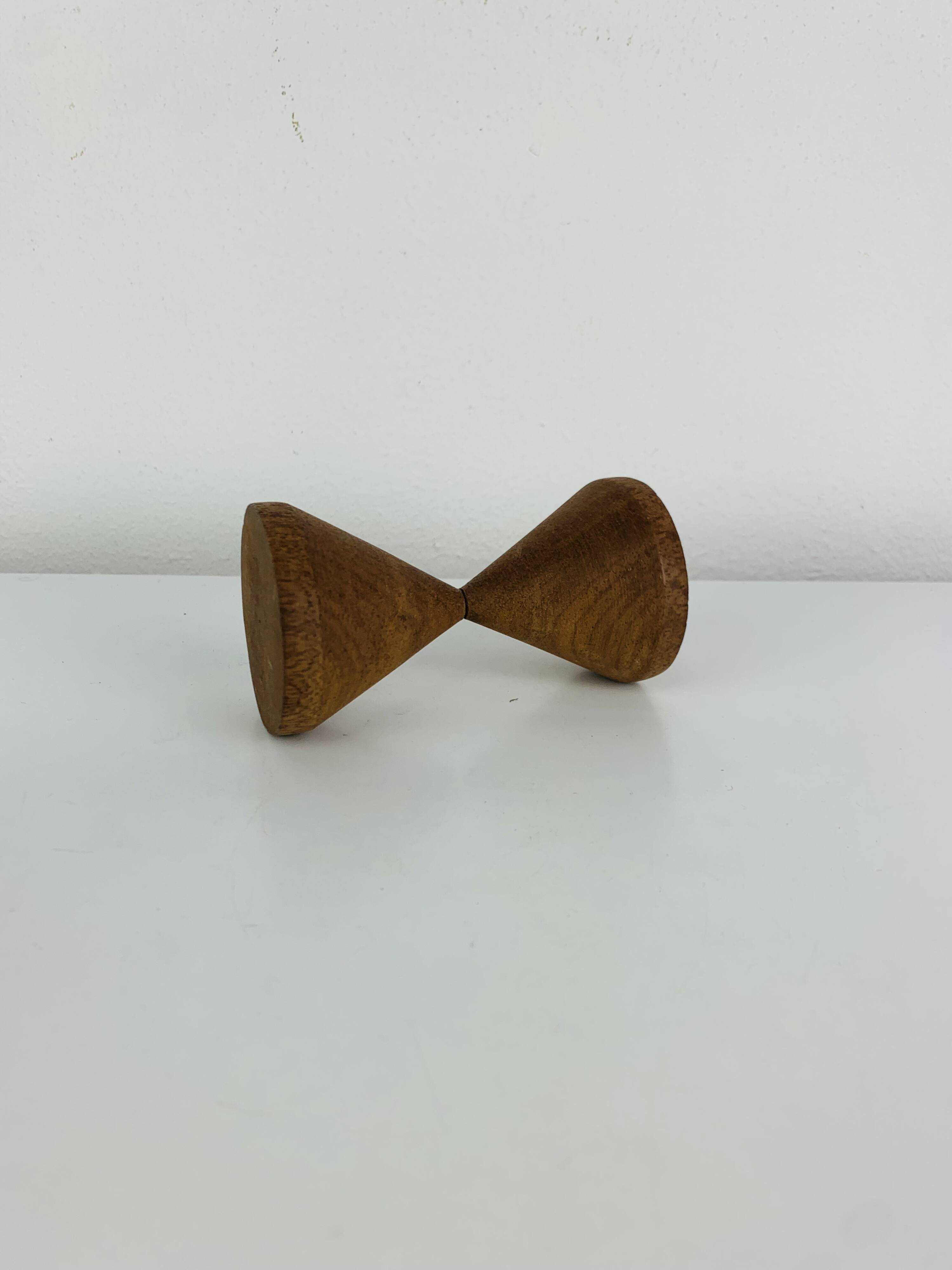 Scandinavian diabolo sculpture teak 1960s