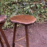 Set of three brutalist tripod stools