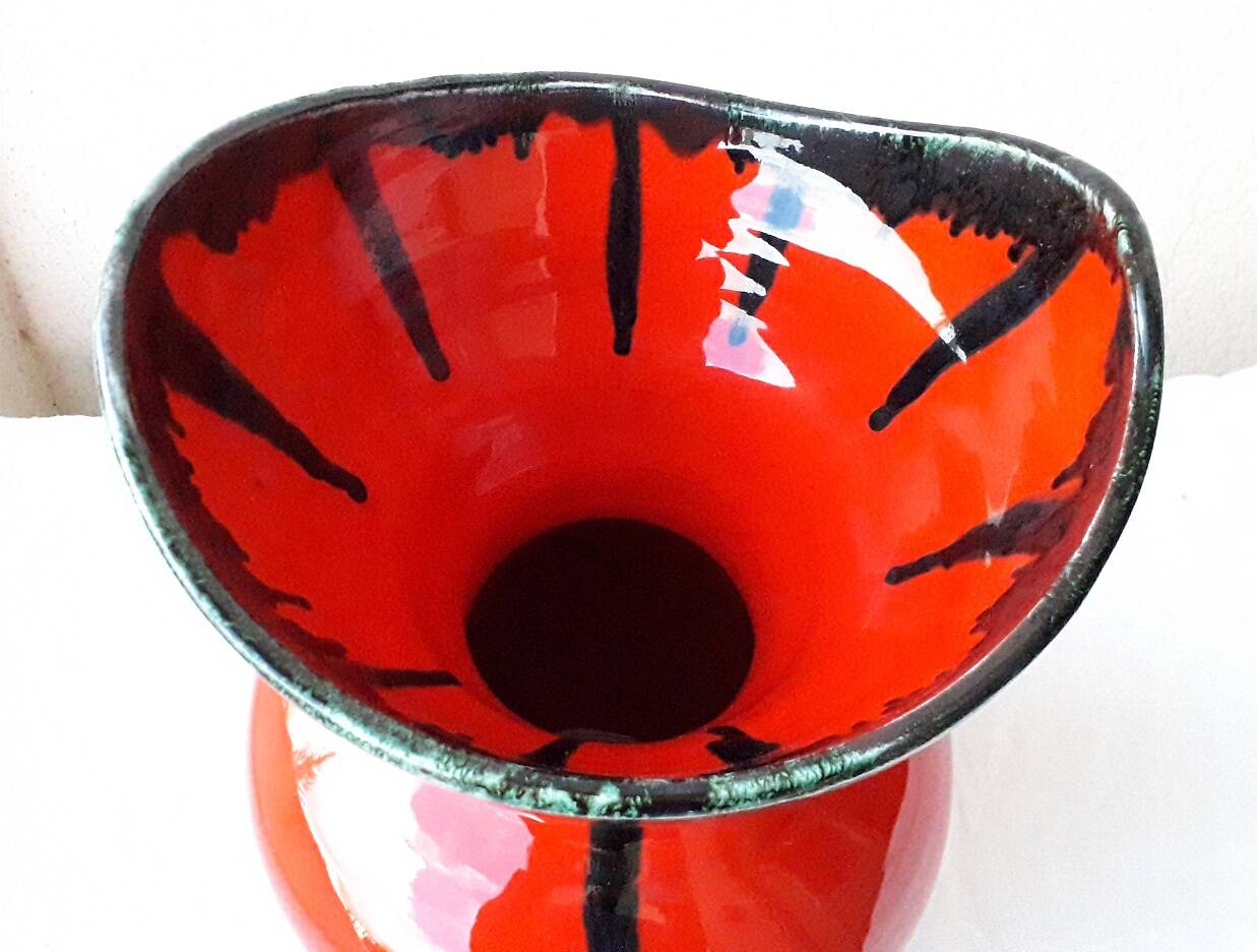 Red ceramic vase from Vallauris