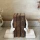VAGA International ceramic bookends, hand-shaped, 1980s.