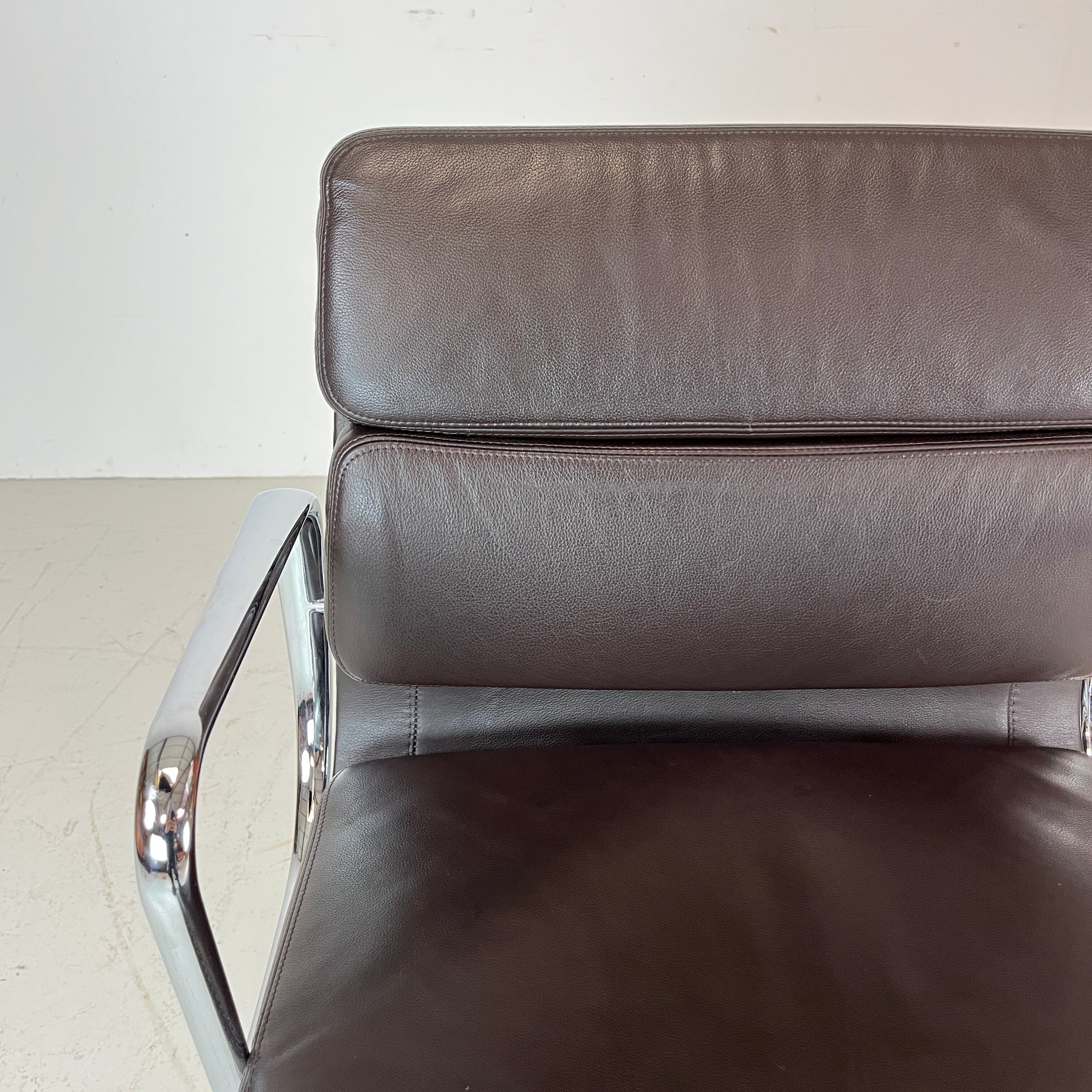 Eames Vitra for Herman Miller brown leather Soft Pad Group chair