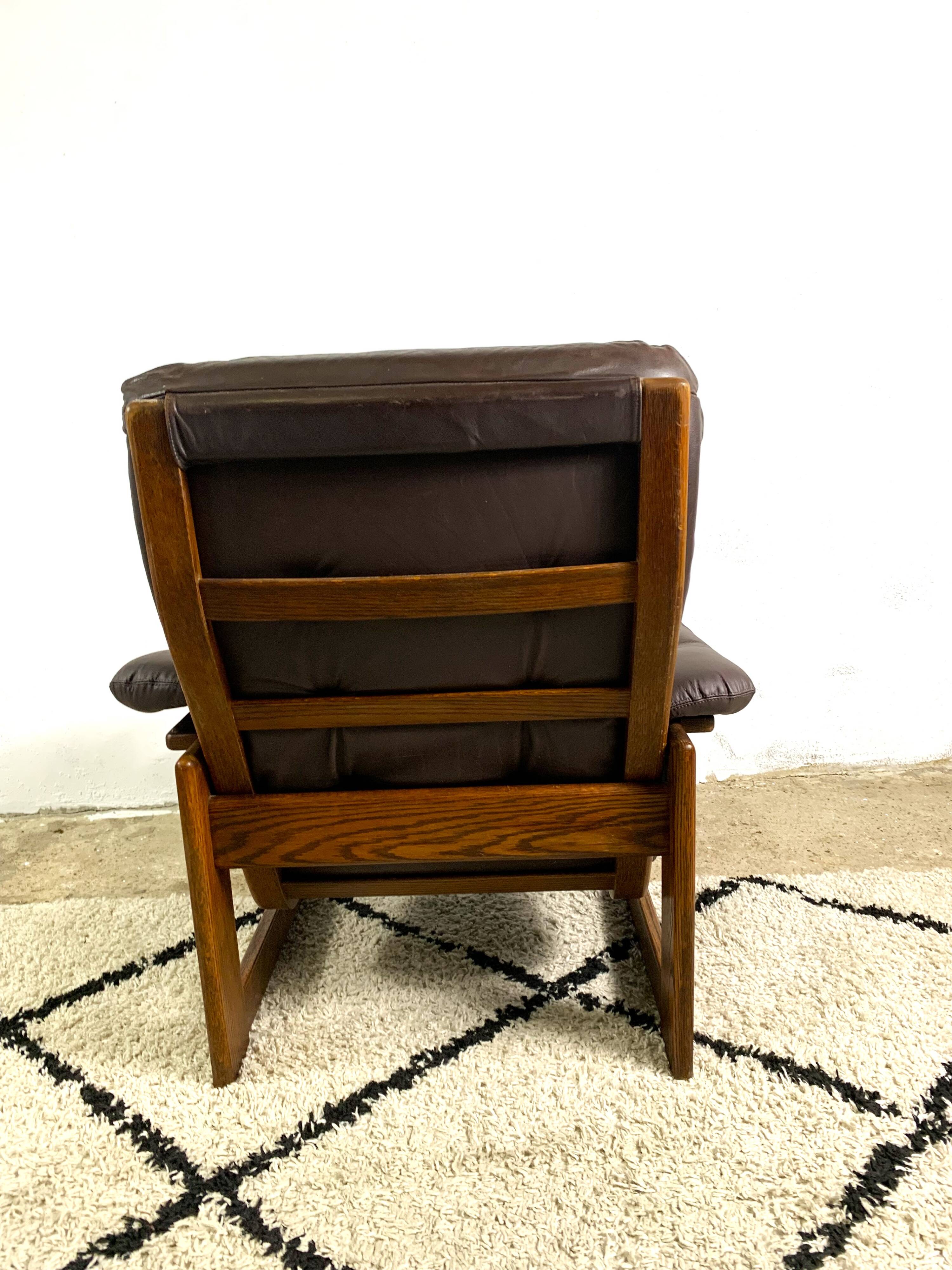 Wenge & Leather Lounge Armchair By Coja, 1981