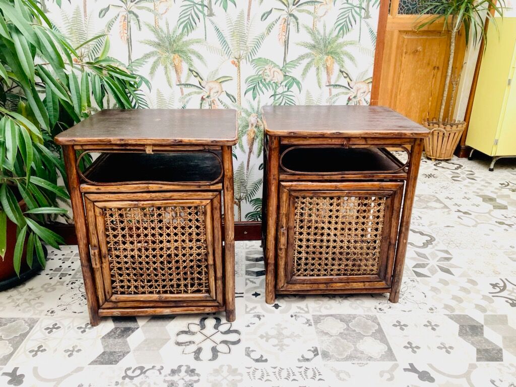 Vintage side table pair