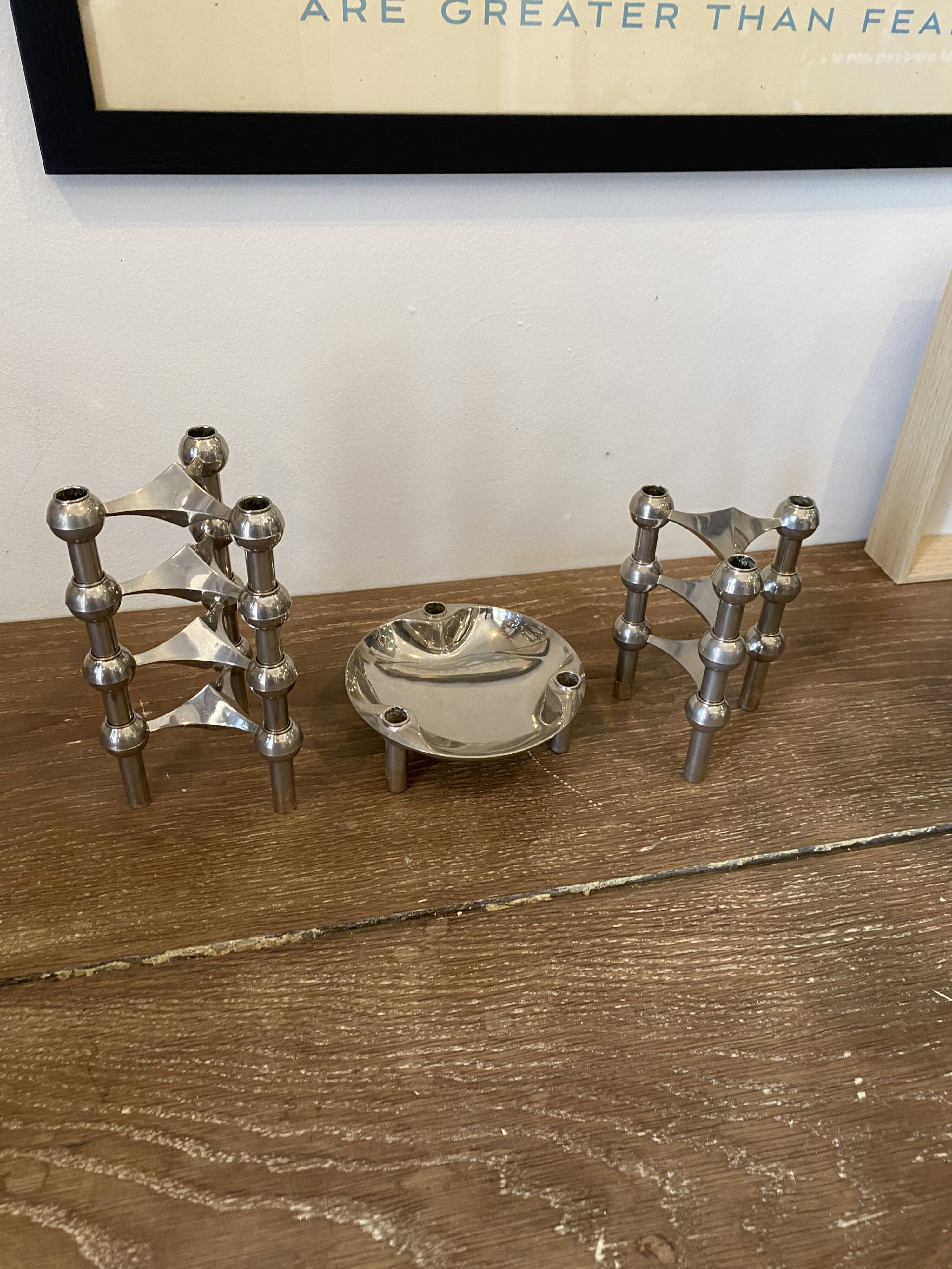Set of 4 modular s22 candle holders nagel vintage 1970
