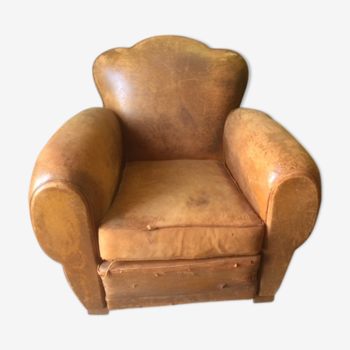 Ancien fauteuil club en cuir