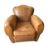 Old leather club armchair