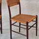 Four teak dining chairs with patinated cane after Gio Ponti, Italy 1960s