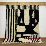 Traditional handmade pure wool Berber rug size 100 x 200 cm