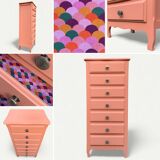 Vintage coral pink weekly planner H120