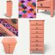 Vintage coral pink weekly planner H120