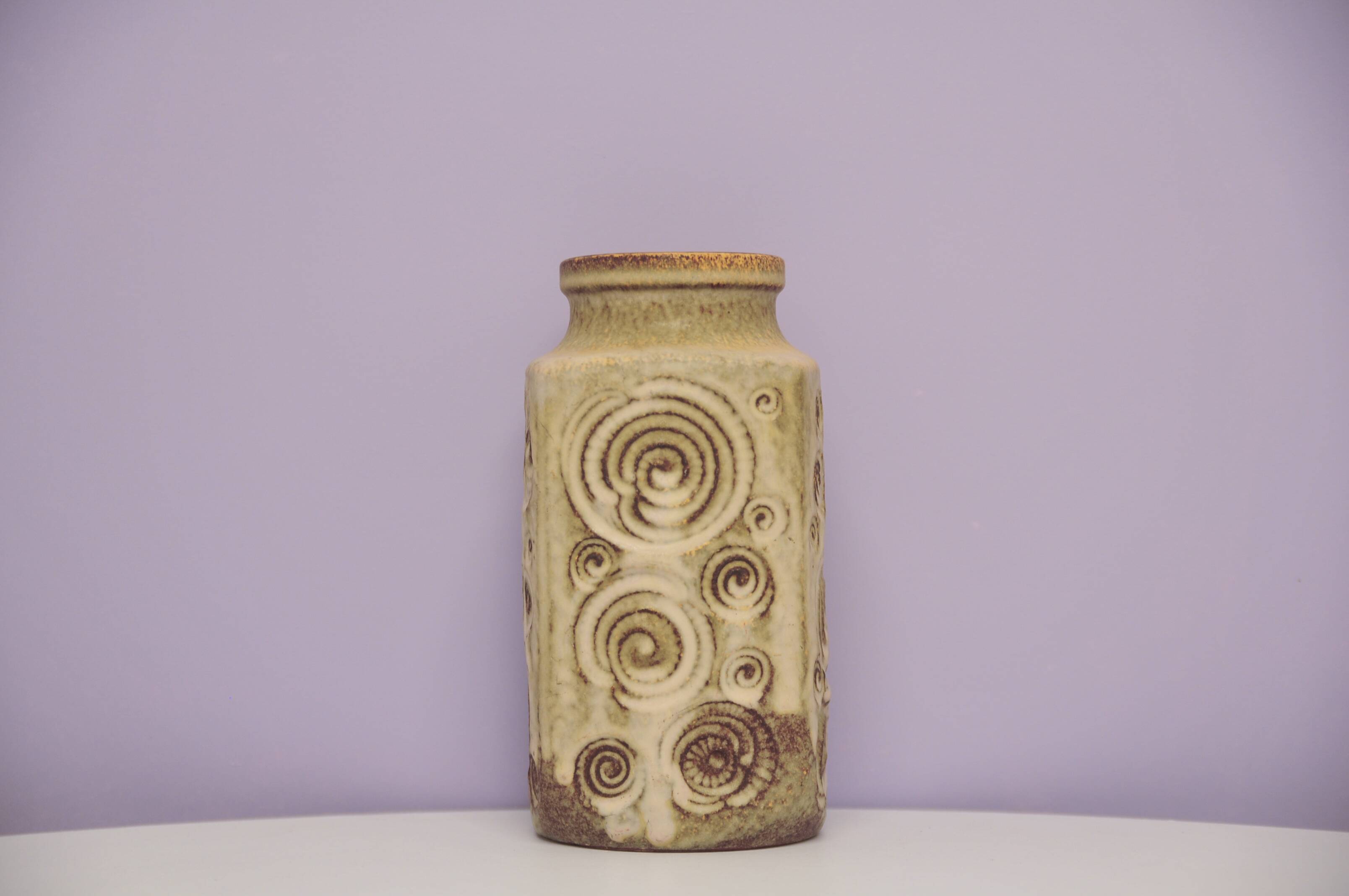 Vintage taupe west germany vase scheurich