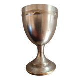Set of 2 old egg cups in silver metal