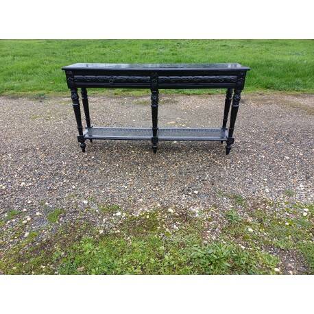 Napoleon III style wooden and cane console