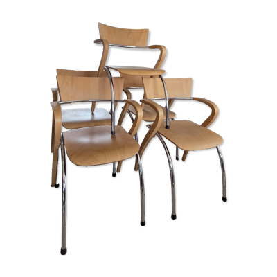 5 chaises modèle Can Can par Komplot Design pour Brunner, 1993