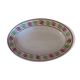 Service dish, in earthenware geometric patterns red and vintage green, stamped KG Luneville
